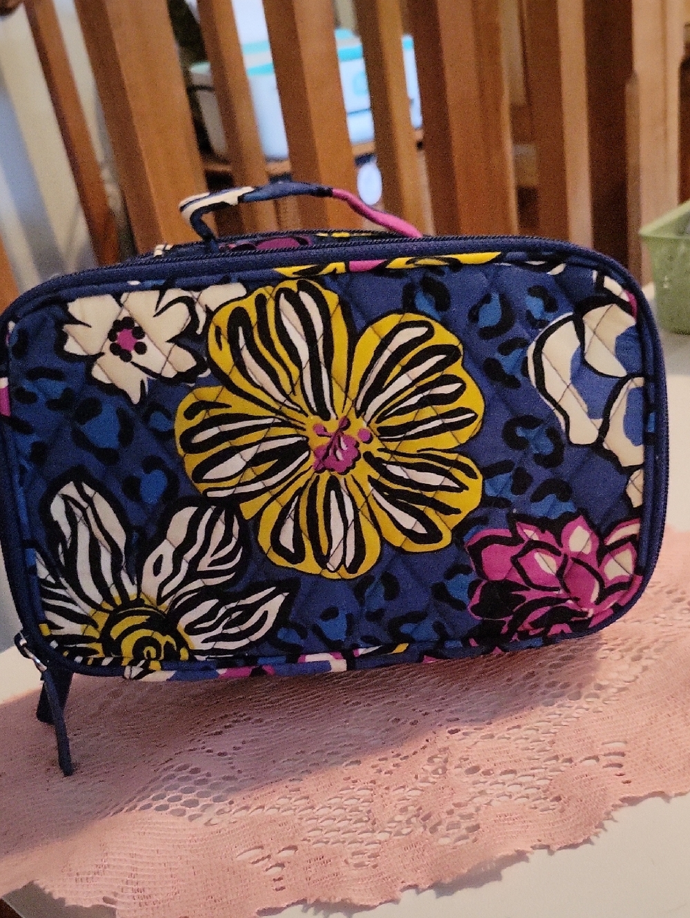 Vera Bradley double cosmetic bag